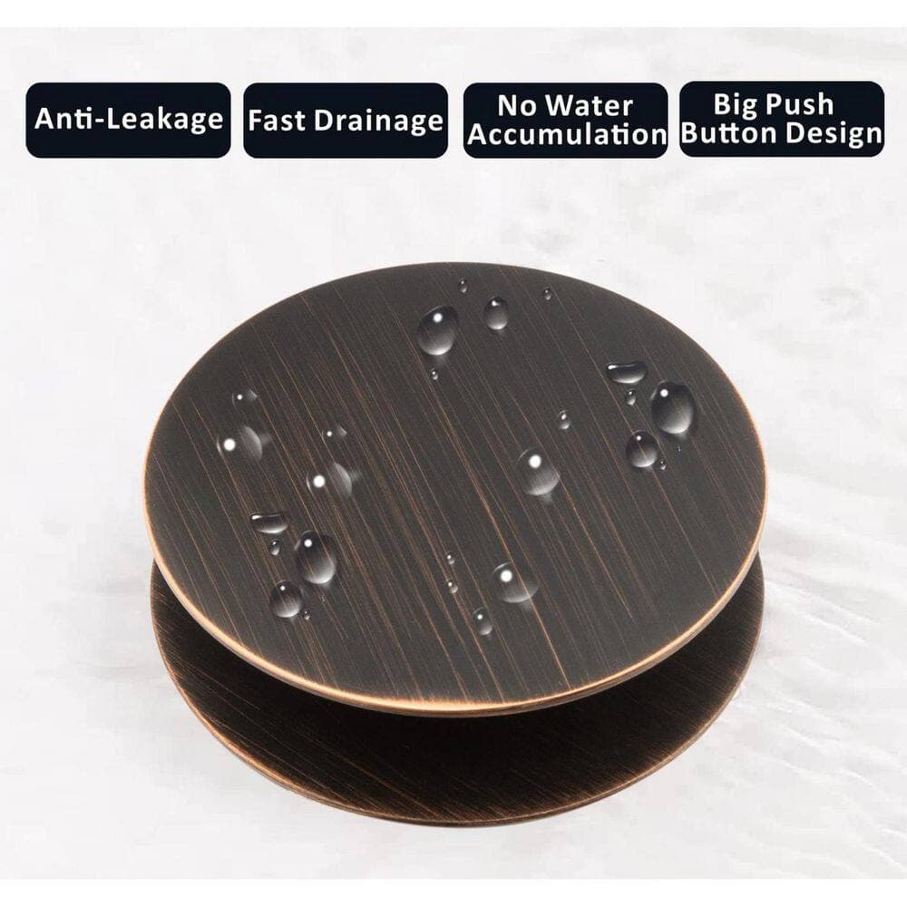 Wudkey 1-Piece Universal Bathroom Sink Drain Stopper with Detachable Hair Catcher, Mounting Hardware (4)