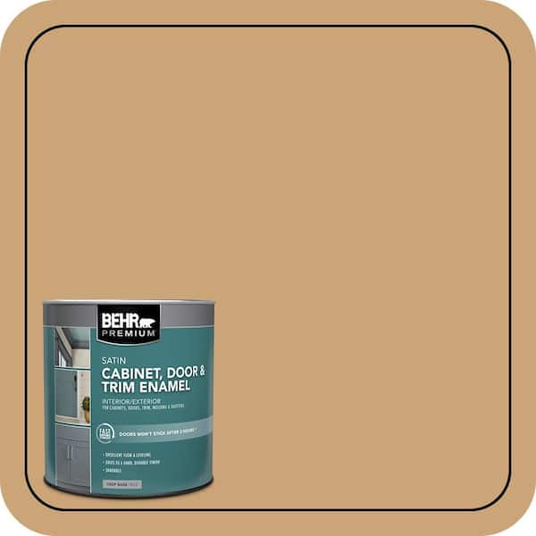 BEHR PREMIUM 1 qt. #HDC-AC-13 Butter Nut Satin Enamel Interior/Exterior Cabinet, Door & Trim Paint (2)