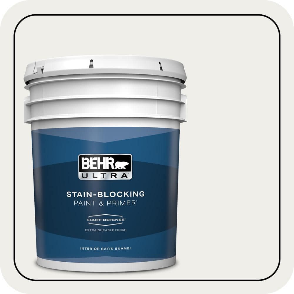 BEHR ULTRA 5 gal. #PWN-53 White Mink Extra Durable Satin Enamel Interior Paint & Primer
