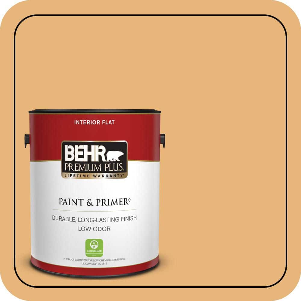 BEHR PREMIUM PLUS 1 gal. #QE-20 Terra Sol Flat Low Odor Interior Paint & Primer