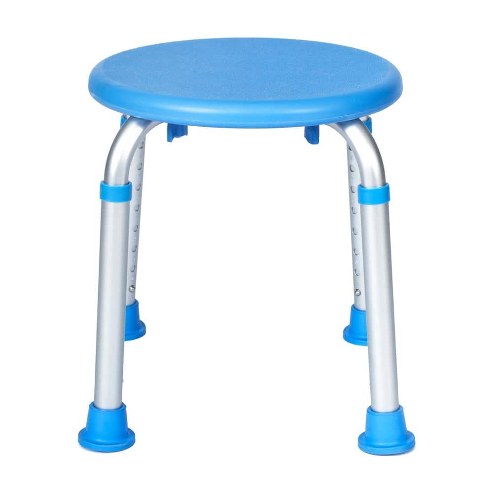 Carnegy Avenue Hercules 14.25 in. W Adjustable Height Plastic Shower Bench with Height-Adjust Frame and Tool-Free Assembly in Blue (3)