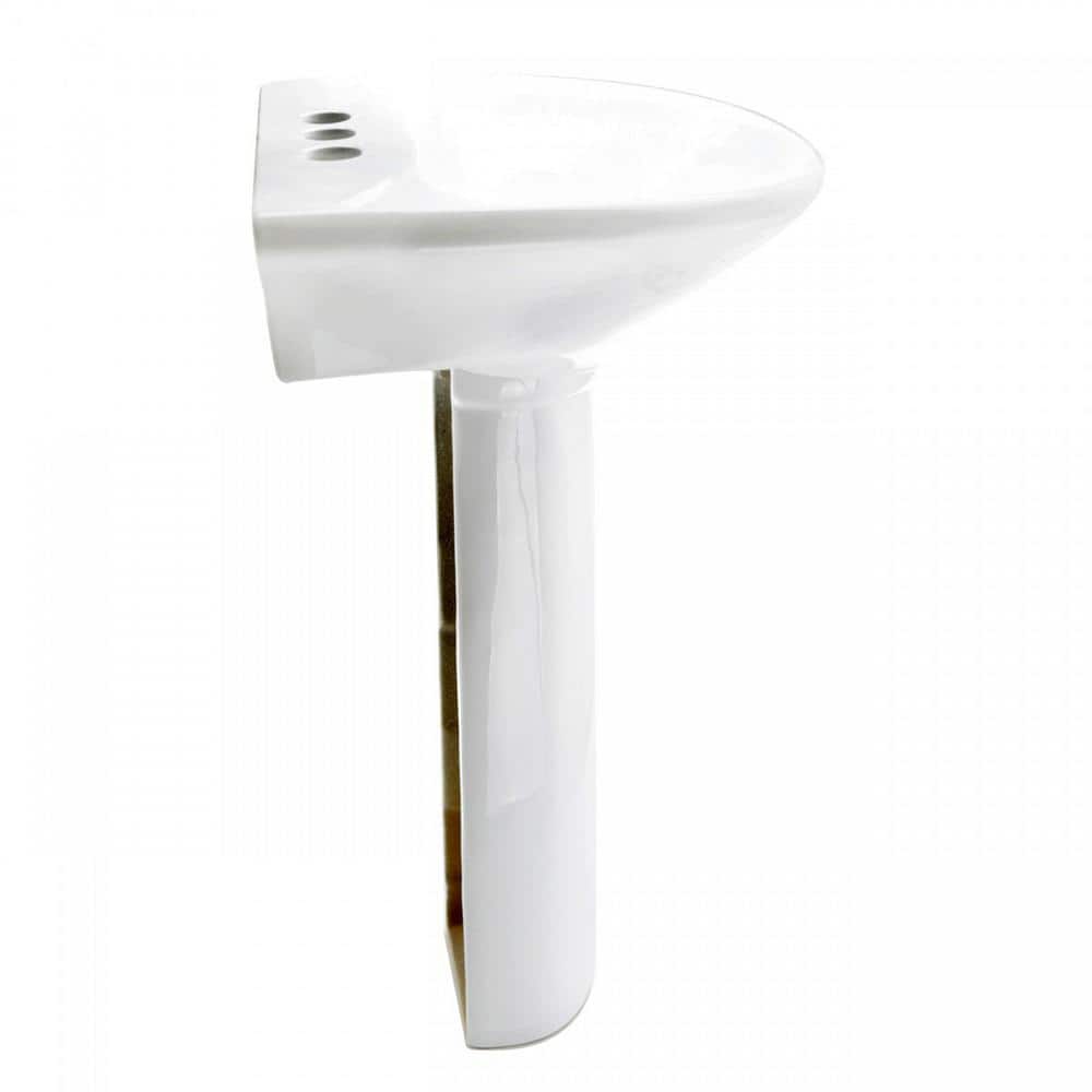 RENOVATORS SUPPLY MANUFACTURING 16 in. Bathroom Pedestal Sink Porcelain in White (Set of 3) (3)