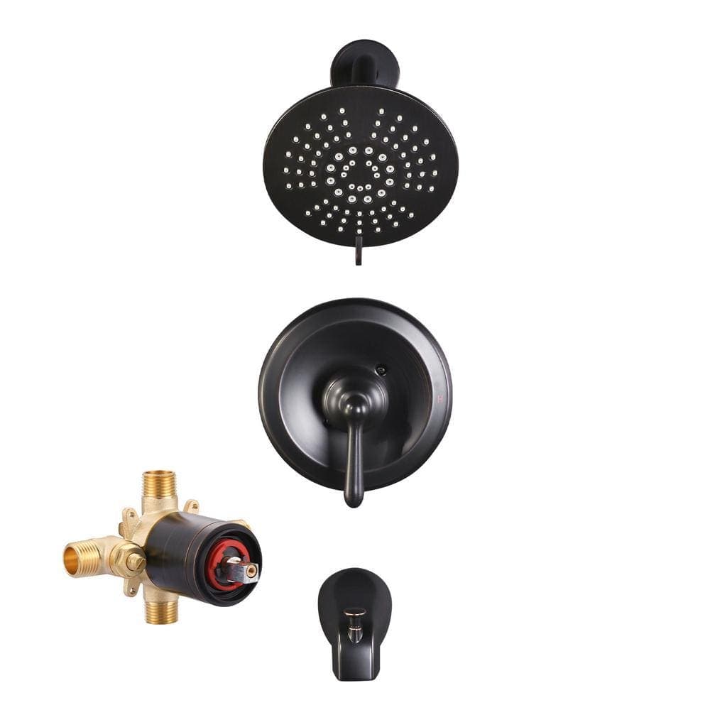 IVIGA Single Handle 5-Spray Shower Faucet 1.8 GPM with High Pressure Tub Spout in. Oil Rubbed Bronze (Vlave Included) (1)