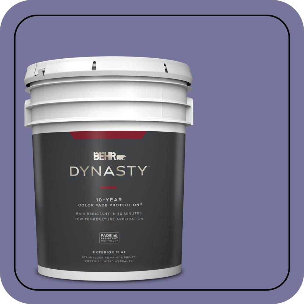 BEHR DYNASTY 5 gal. #M550-6 Kimono Violet Flat Exterior Stain-Blocking Paint & Primer