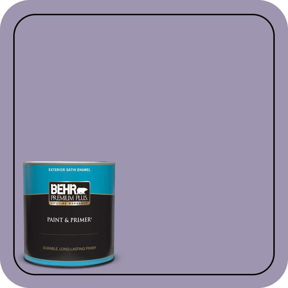 BEHR PREMIUM PLUS 1 qt. #S570-4 Night Music Satin Enamel Exterior Paint & Primer