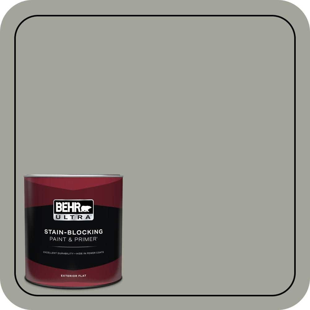 BEHR ULTRA 1 qt. #N380-4 Strong Winds Flat Exterior Paint & Primer