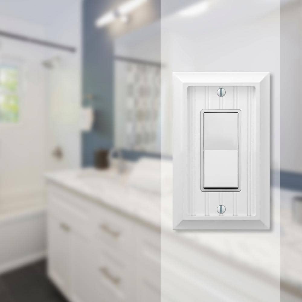 Hampton Bay Cottage 1-Gang White Decorator/Rocker BMC Compound Wall Plate (3)