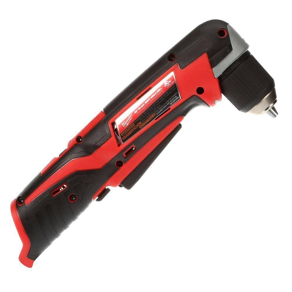 Milwaukee M12 12-Volt Lithium-Ion Cordless 3/8 in. Right Angle Drill M12 2.0 Ah Battery (2)