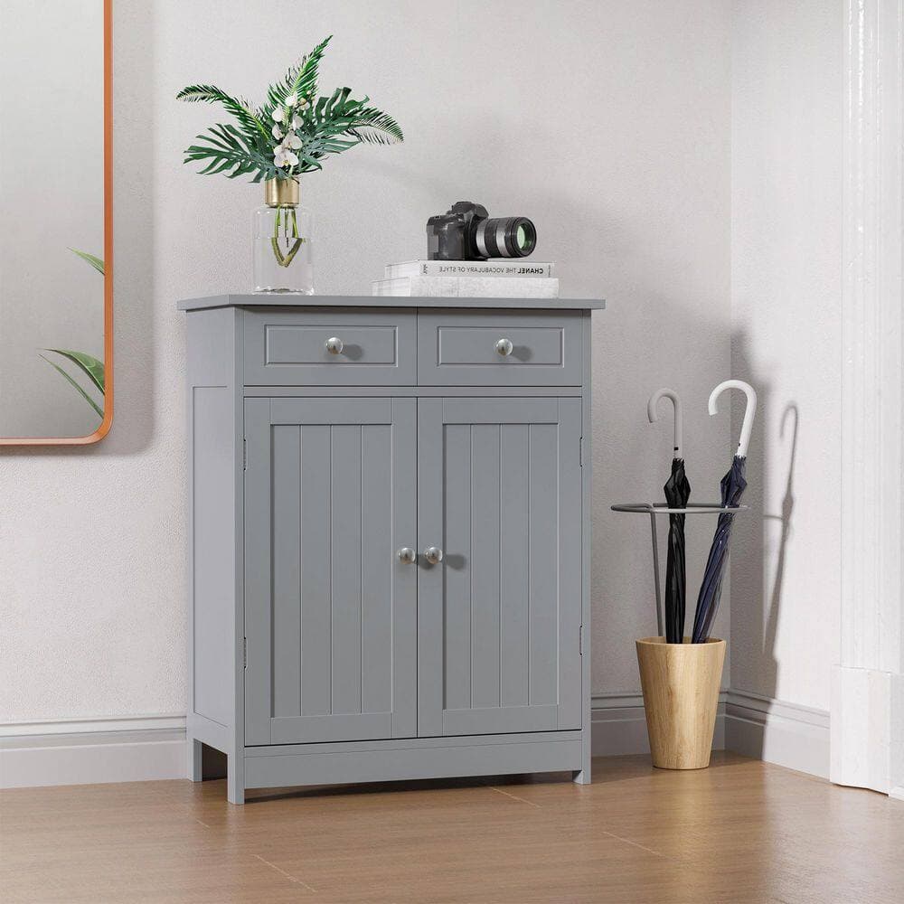 Buruis 23.5 in. W 11.7 in. D 29.5 in. H Bathroom Linen Cabinet with 2-Doors and 2-Drawers (2)