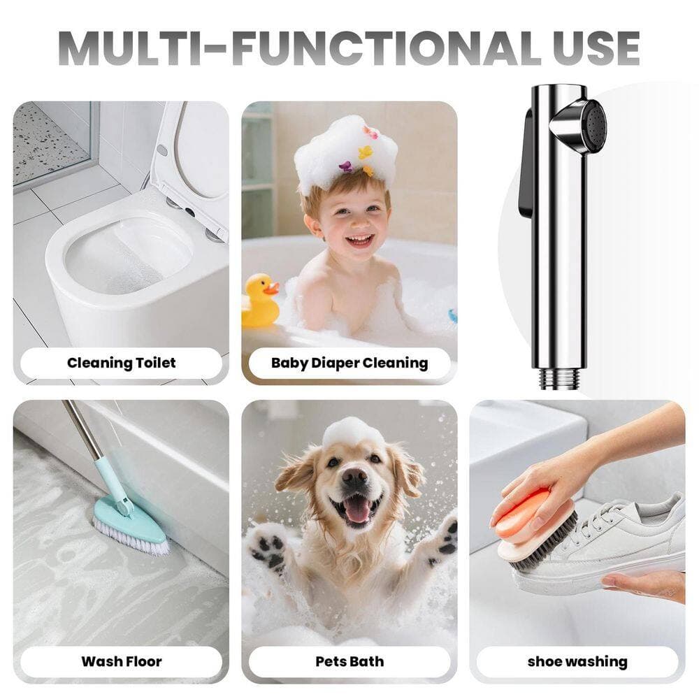 INSTER Portable Handheld Bidet Sprayer Bidet Attachment with Hose Holder Valve Kit Included (2)