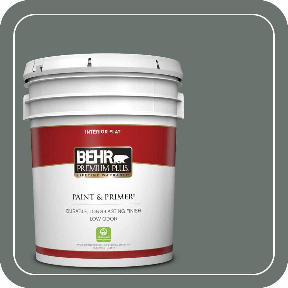 BEHR PREMIUM PLUS 5 gal. #PPU12-18 Heritage Park Flat Low Odor Interior Paint & Primer