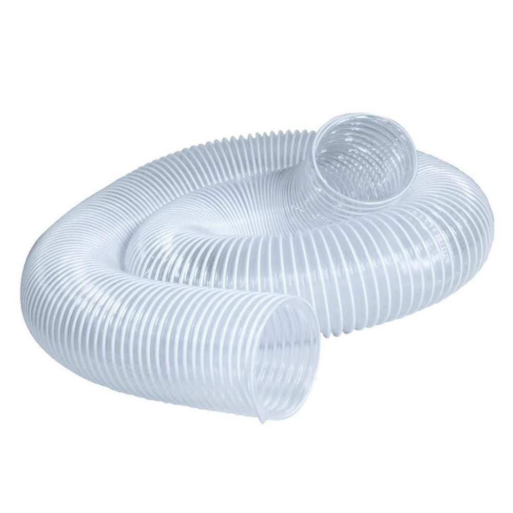 ‎POWERTEC 4 in. x 10 ft. Flexible PVC Dust Collector Hose for Dust Collection System, Clear Color