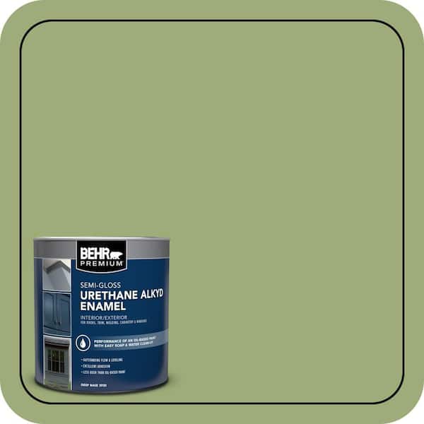 BEHR PREMIUM 1 qt. #BIC-12 Siamese Green Semi-Gloss Enamel Urethane Alkyd Interior/Exterior Paint (2)