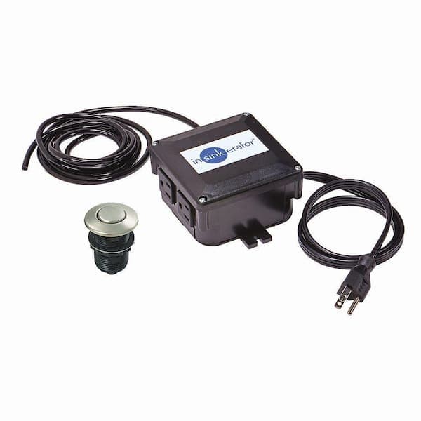 Garbage Disposal Air Switch Kit, Dual Outlet Sink Top Switch Button for All INSINKERATOR Models, Satin Nickel STS-OOSN (2)