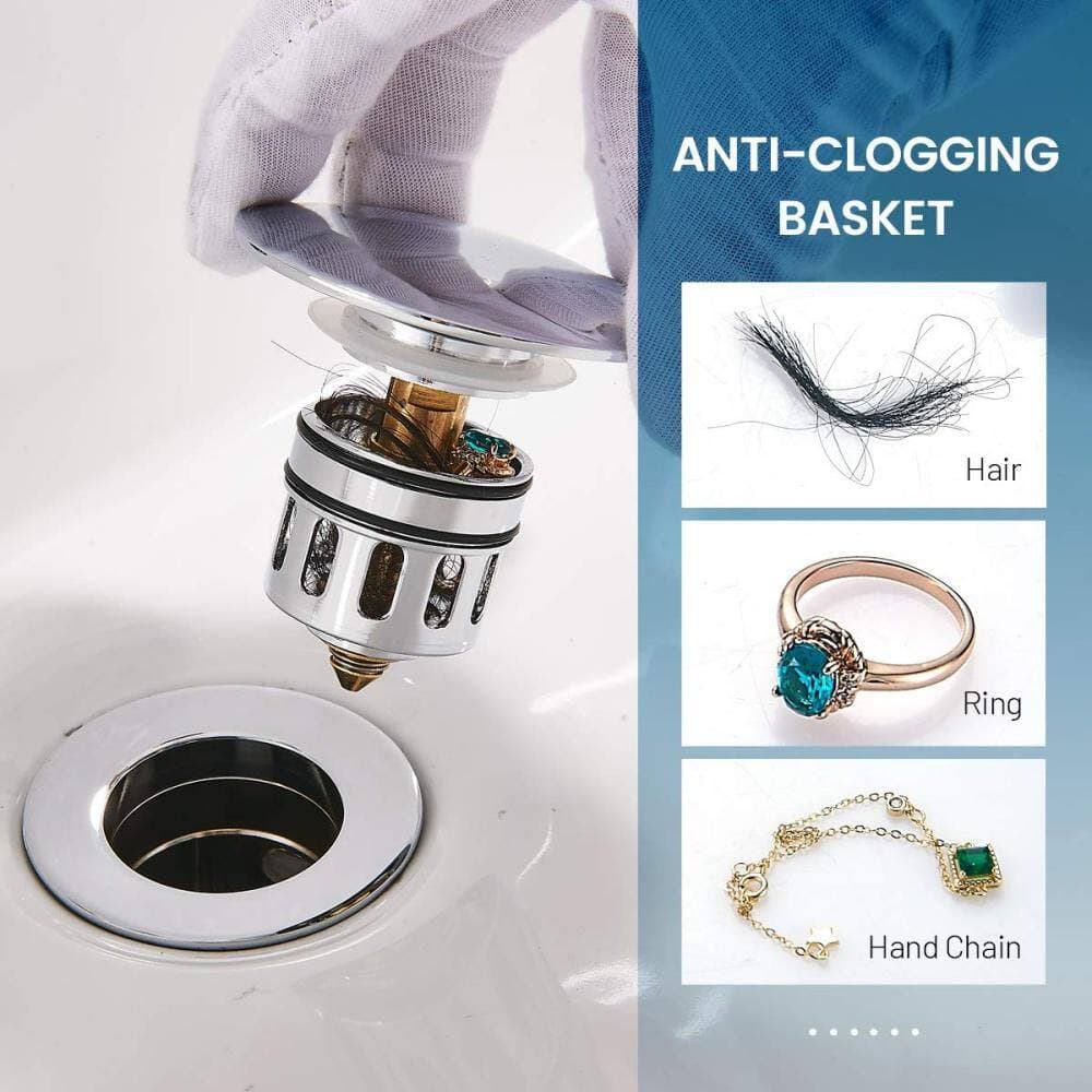 Numhew Sink Drain with Detachable Basket Stopper, Anti-Explosion and Anti-Clogging Drain Strainer, Sink Drain Assembly (3)