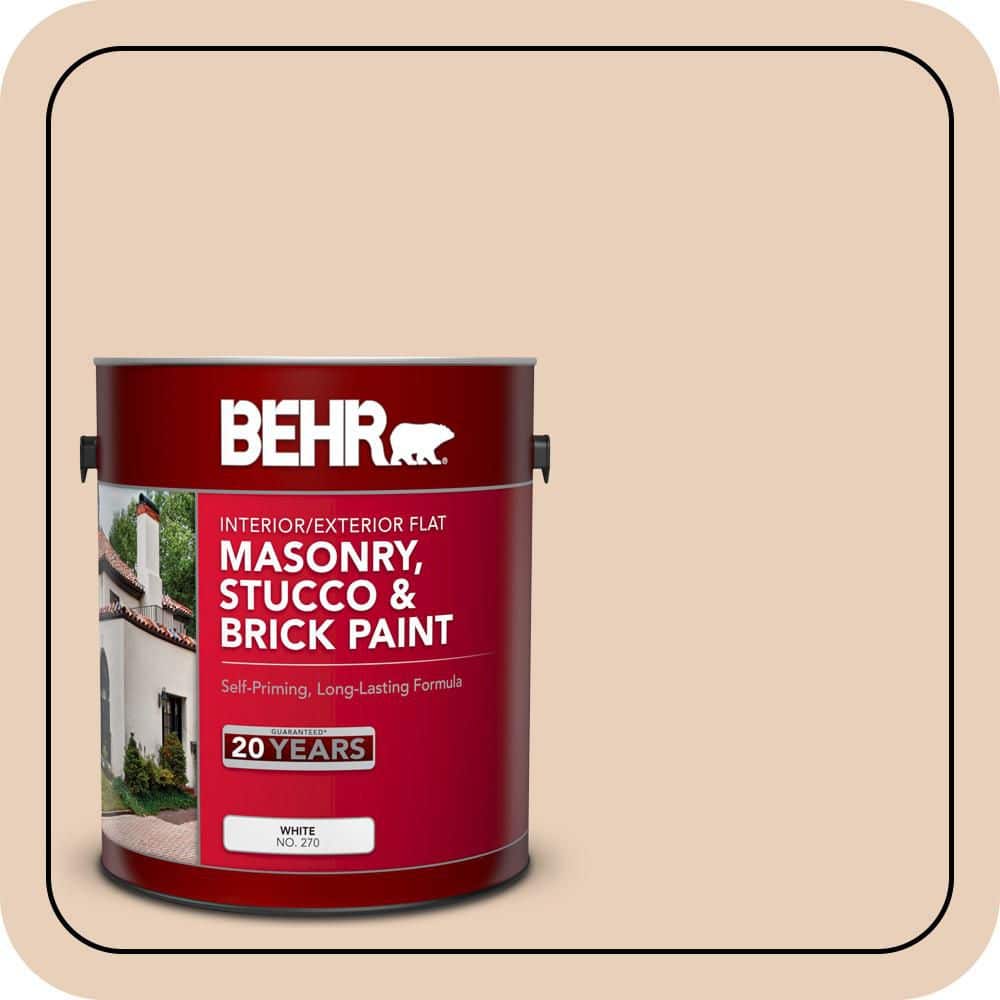 BEHR 1 gal. #S230-1 Buff Tone Flat Interior/Exterior Masonry, Stucco and Brick Paint (1)