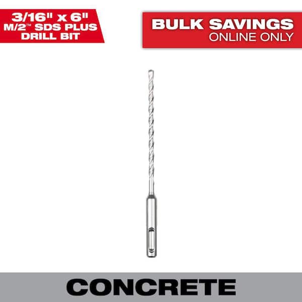 Milwaukee 3/16 in. x 6 in. 2-Cutter SDS-PLUS Carbide Drill Bit (2)