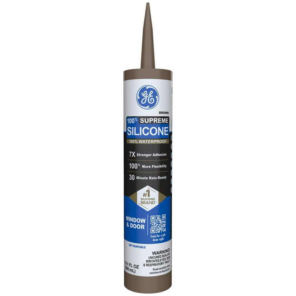 GE Supreme Silicone 10.1 oz. Brown Window and Door Caulk (2)