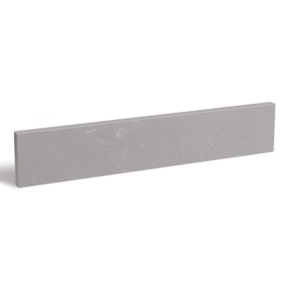 Zeafive 21.375 in. W x 4 in. H Cultured Marble Vanity Sidesplash Shower Curb Window Sill Door Transition in Gray (1)