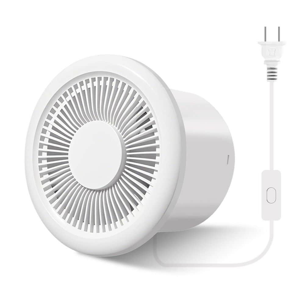 Wudkey 1-Piece Bathroom Accessory Set in White, 4 in. Ceiling and Wall Mounted Exhaust Fan with Insect Screen, 59 CFM