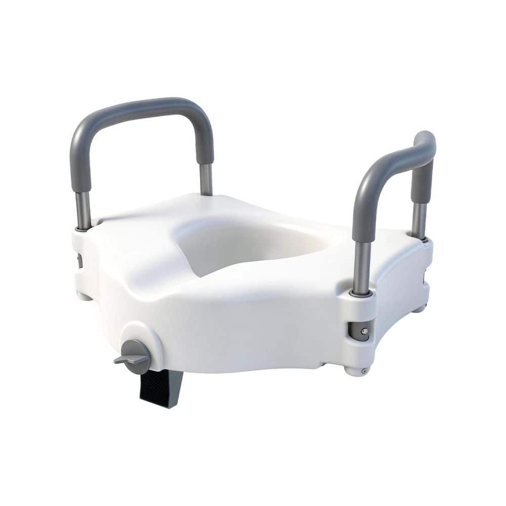 Wudkey Raised Toilet Seat with Handles, Toilet Seat Riser for Seniors with Adjustable Height and Width, 300 lbs. Capacity (1)