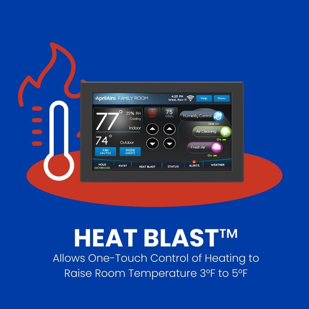 AprilAire 7-Day Universal Wi-Fi Programmable Thermostat with Color Touchscreen, Compatible with Amazon Alexa and Google Assistant (3)