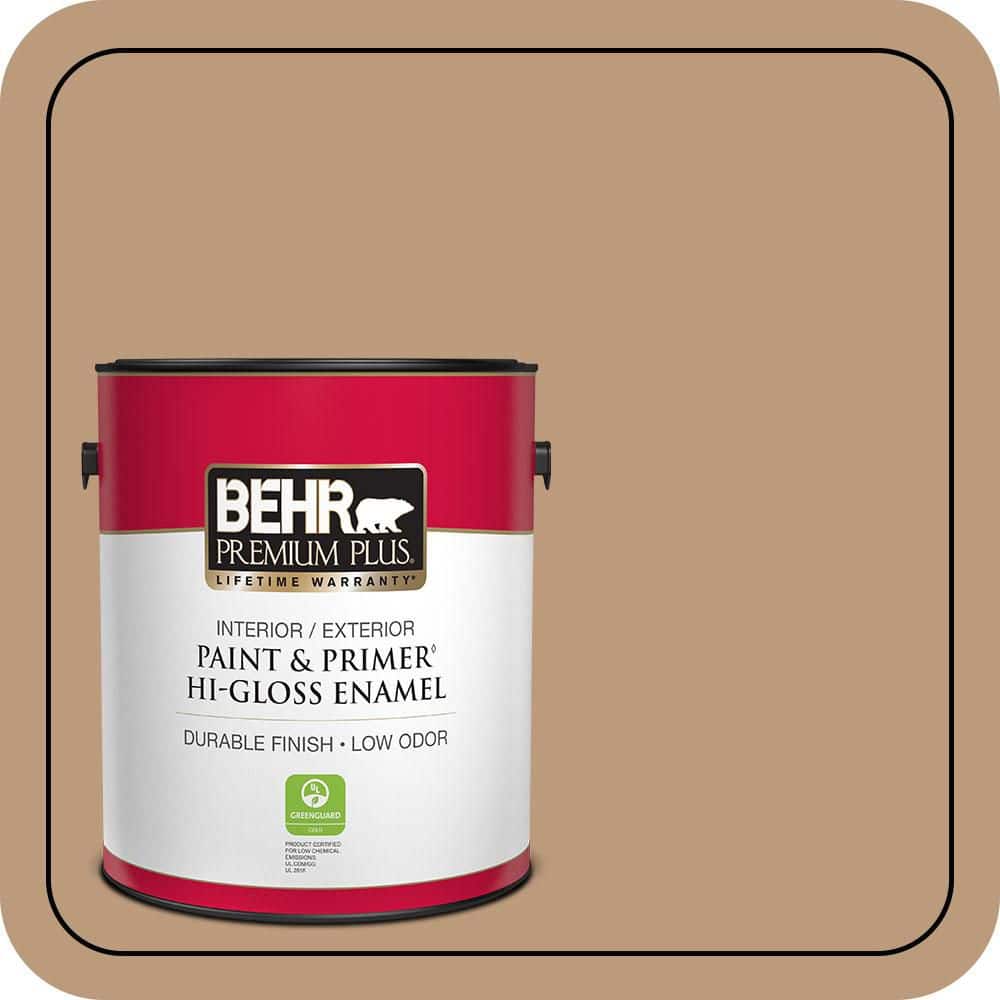 BEHR PREMIUM PLUS 1 gal. #MQ2-03 Key to the City Hi-Gloss Enamel Interior/Exterior Paint & Primer
