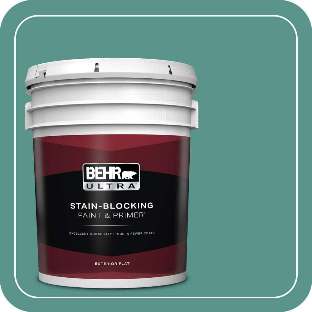 BEHR ULTRA 5 gal. #490D-6 Thermal Spring Flat Exterior Paint & Primer