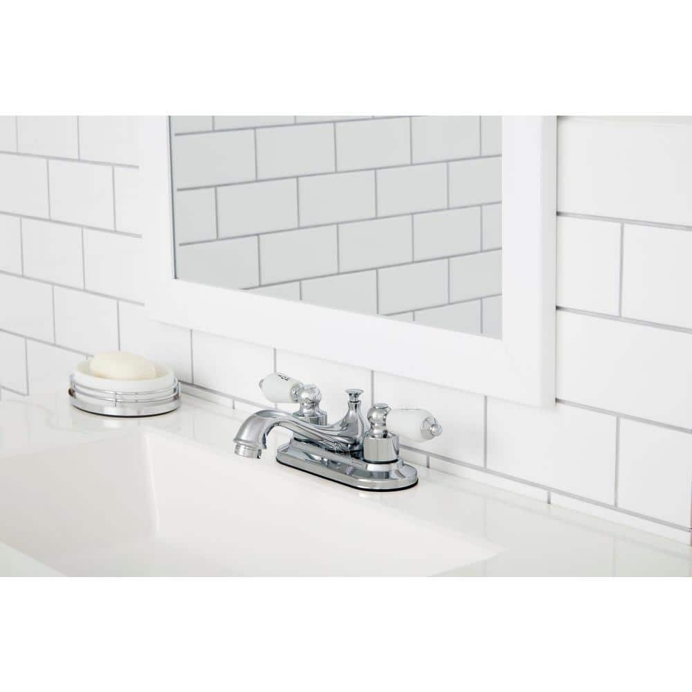 Glacier Bay Teapot 4 in. Centerset Double-Handle Low-Arc Bathroom Faucet in Polished Chrome (3)