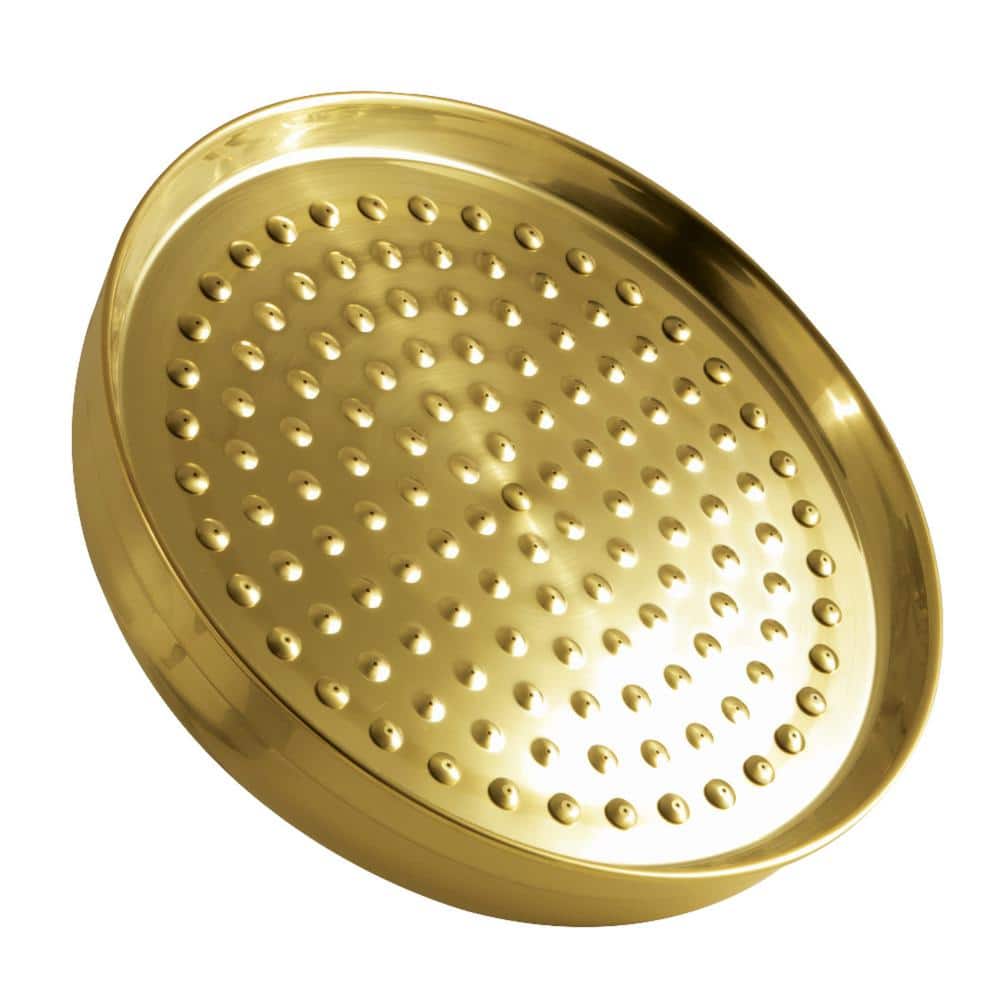 Kingston Brass 1-Spray 10 in. Single Wall Mount Fixed Rain Shower Head in Brushed Brass