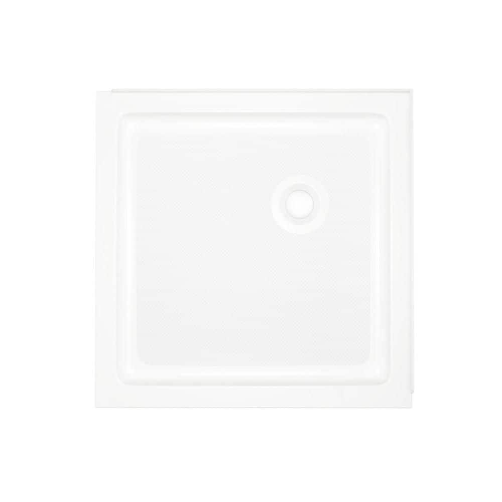 OVE Decors Breeze 36 in. L x 36 in. W Alcove Square Shower Pan Base with Corner Drain in White (2)