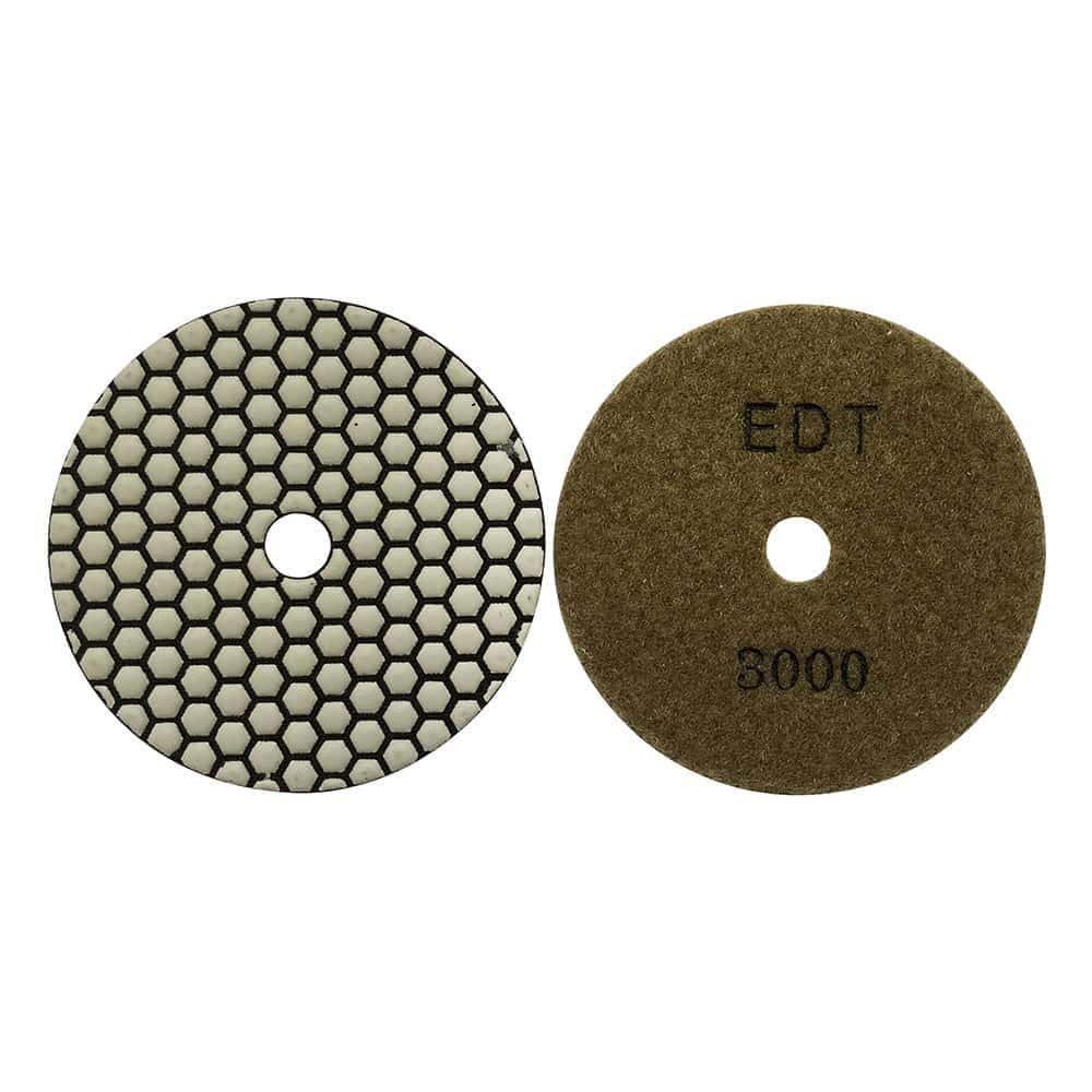 EDiamondTools 5 in. White Resin Wet Diamond Polishing Pad Set 50,100,200,400,800,1500,3000 Grit (7-Piece) (3)