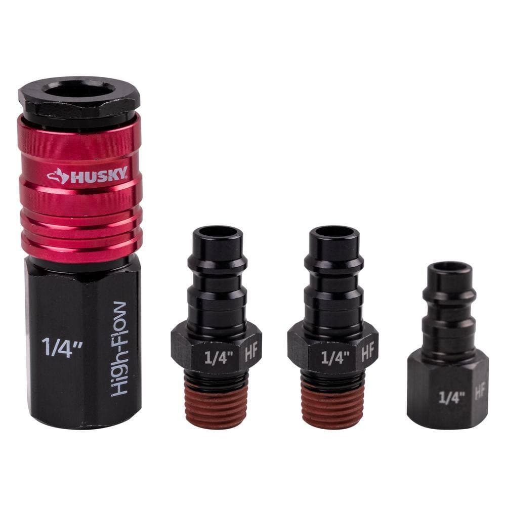 Husky 4-Piece High Flow Aluminum Coupler Plug Set (2)