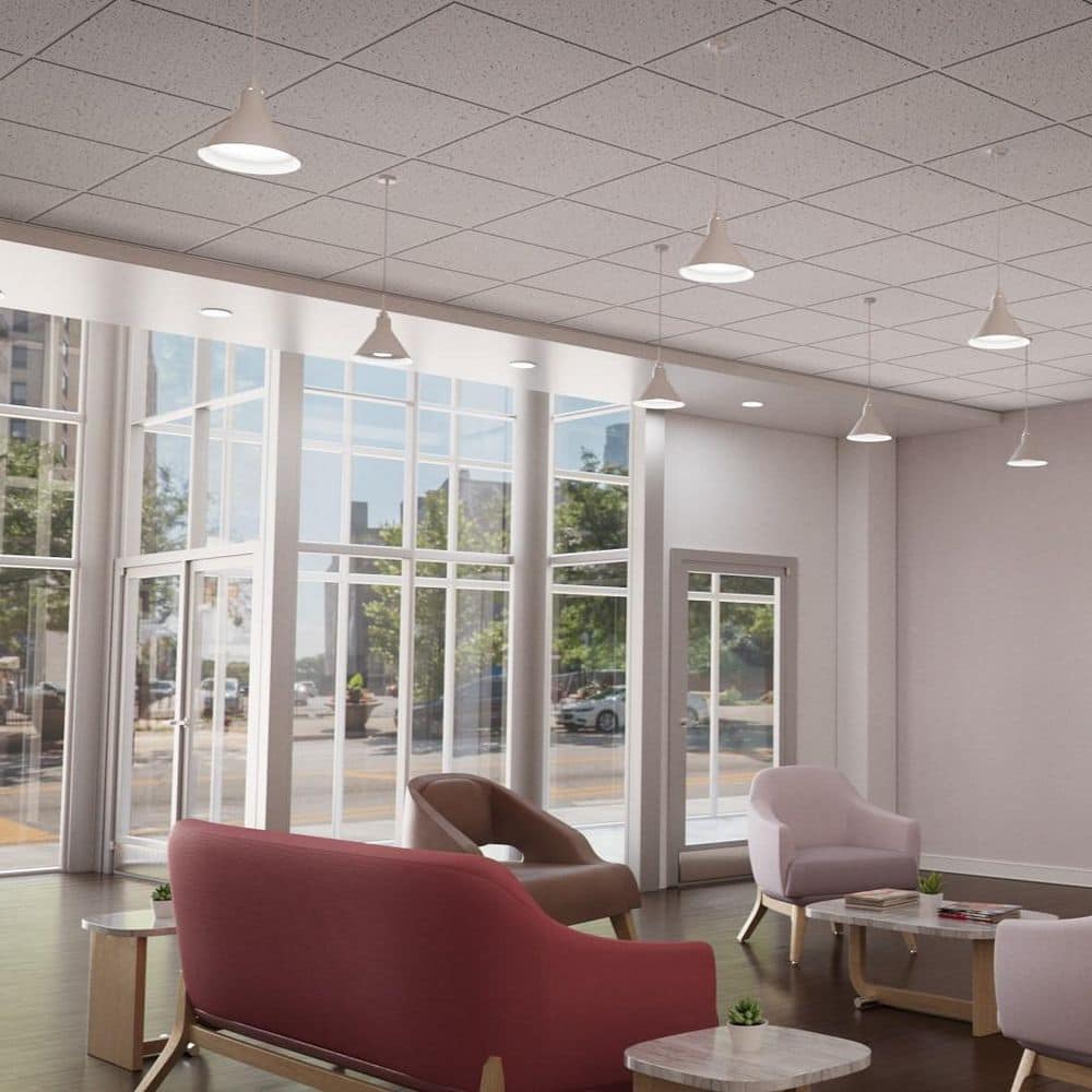 USG Ceilings 2 ft. x 4 ft. Radar Illusion Two/24 White Shadowline Tapered Edge Lay-In Ceiling Tile, case of 6 (48 sq. ft. ) (3)