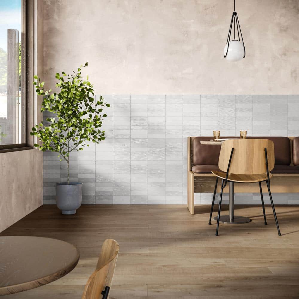 Ivy Hill Tile Amagansett Fog Gray 3 in. x 8 in. Mixed Finish Ceramic Subway Wall Tile (. 141 sq. ft./Each) (3)