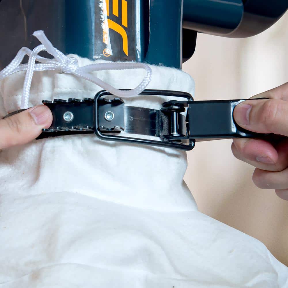‎POWERTEC 1 Micron Dust Collector Bag with 4-3/4 in. to 5-1/4 in. Band Clamp for Wen, Shop Fox, Grizzly, Rockler and Delta (2)