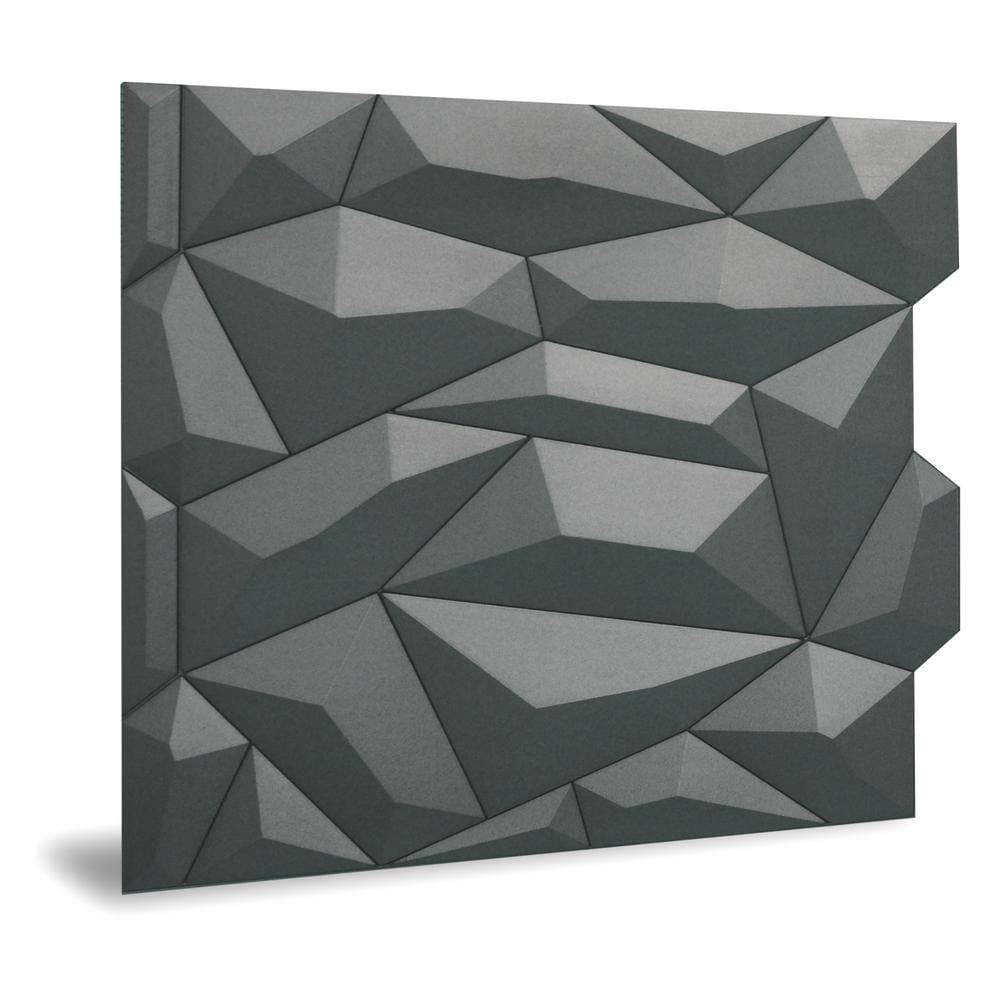 INNOVERA DECOR BY PALRAM '' '' Glacier PVC Seamless 3D Wall Panels Smoked Gray