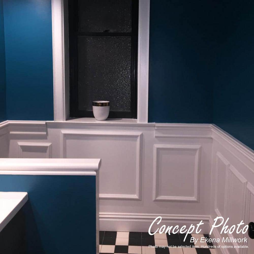 Ekena Millwork 1-3/8 in. x 94-1/2 in. x 5-1/4 in. Polyurethane Bradford Flower Casing Facia (3)