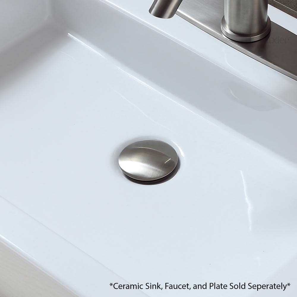 LUXIER 1-5/8 in. Brass Bathroom and Vessel Sink Push Pop-Up Drain Stopper with No Overflow (3)