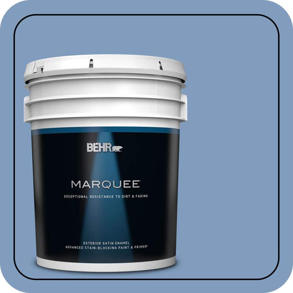 BEHR MARQUEE 5 gal. #M530-4 Washed Denim Satin Enamel Exterior Paint & Primer
