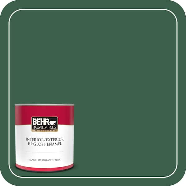BEHR PREMIUM PLUS 1 qt. #470D-7 Windy Pine Hi-Gloss Enamel Interior/Exterior Paint & Primer (2)