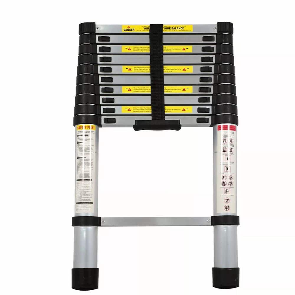 TORY CARRIER 11 Steps Foldable Aluminum Ladder, 10.5 ft. Telescopic, Multi-Functional Extension Ladder