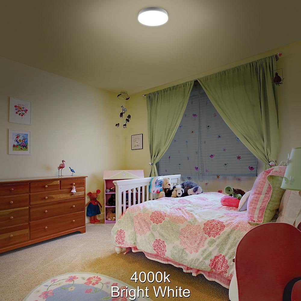 Commercial Electric 7 in. White Closet Light LED Flush Mount Ceiling Light Fixture 810LM Bright White 4000K Bathroom Lighting Laundry Room (3)