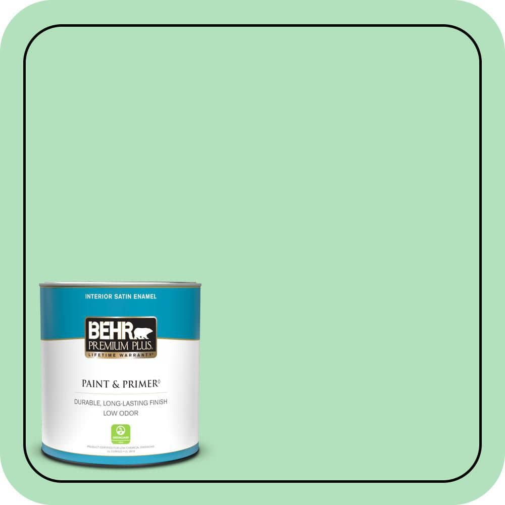 BEHR PREMIUM PLUS 1 qt. #P400-3 Folk Tale Satin Enamel Low Odor Interior Paint & Primer
