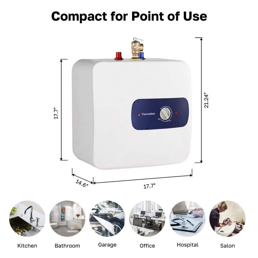 thermomate Mini Tank 5 Gal. Compact Element Point of Use Electric Water Heater with 3-Year Warranty (2)