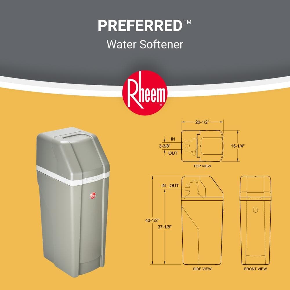 Rheem 32,000 Grain Preferred Home Water Softener for Hard Water and Iron Reduction (3)