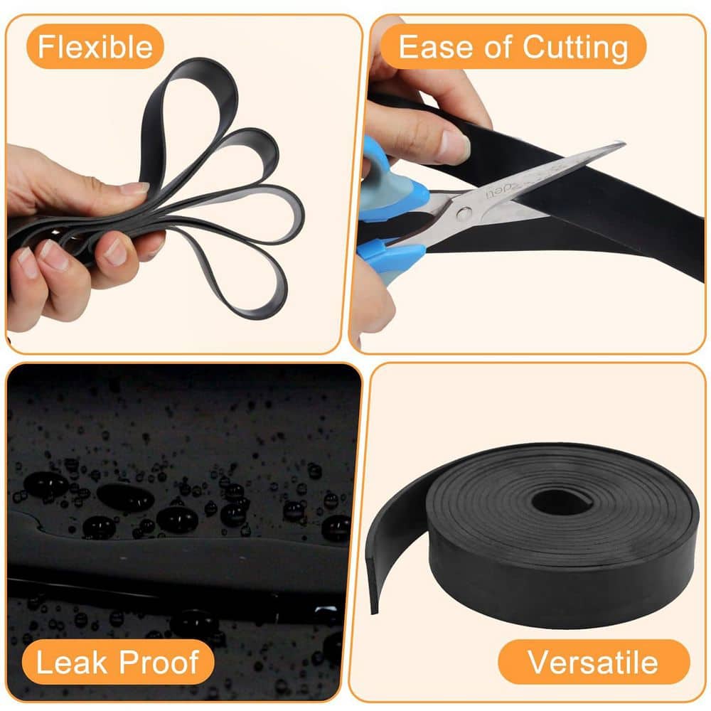 Unbranded Neoprene Rubber Strips Solid Rubber Rolls for Warehouse Pads Seals Weather Stripping Crafts 12In x 1/8In x 10Ft (3)