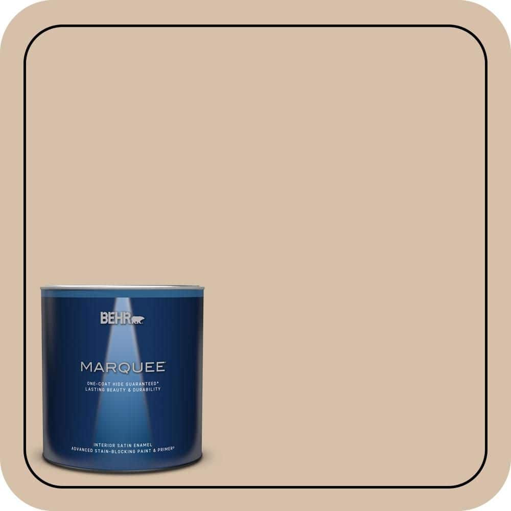 BEHR PREMIUM PLUS 5 gal. #250E-3 Wild Porcini Semi-Gloss Enamel Low Odor Interior Paint & Primer (1)