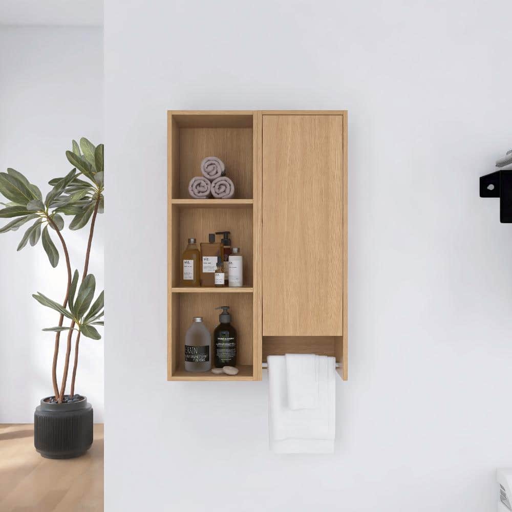 UPIKER 24 Inch Wall-Mounted Side Cabinet and Storage Shelves Combo, Soft Closing Door (1)