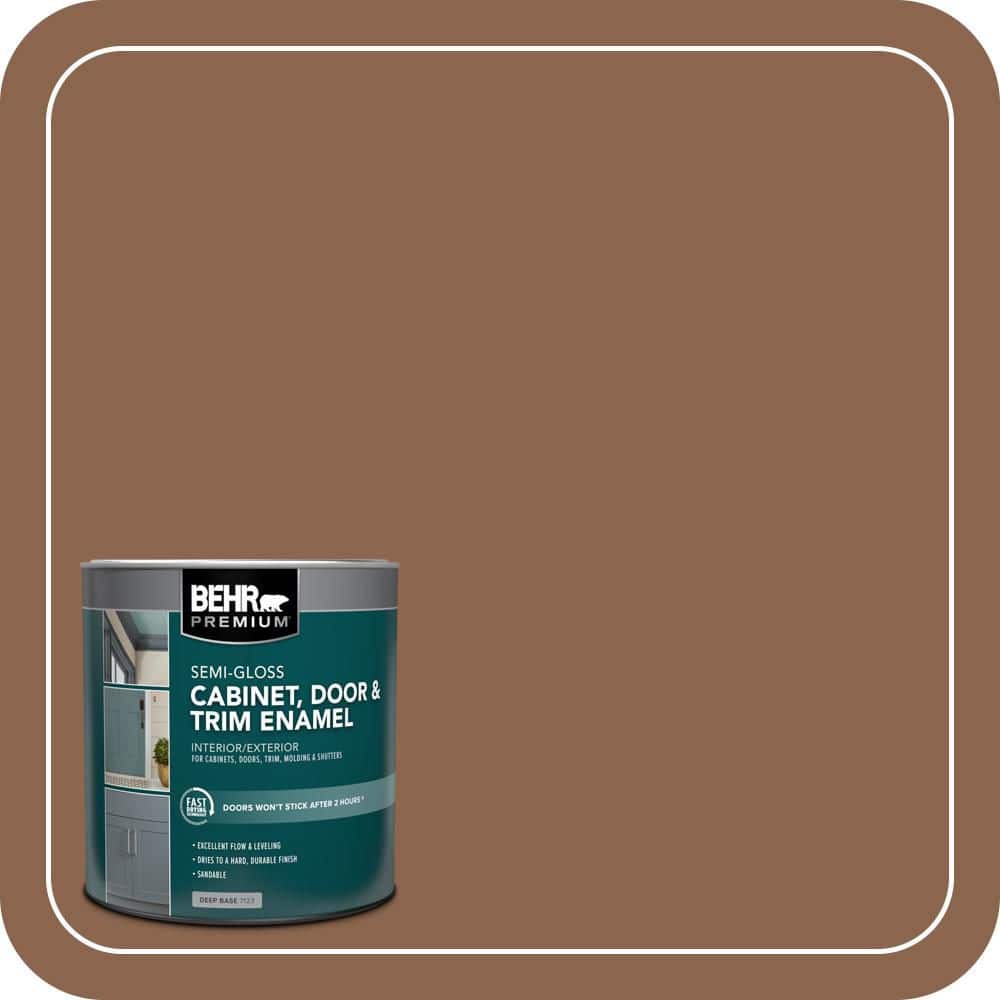 BEHR PREMIUM 1 qt. #MQ2-01 Burnished Brandy Semi-Gloss Enamel Interior/Exterior Cabinet, Door & Trim Paint